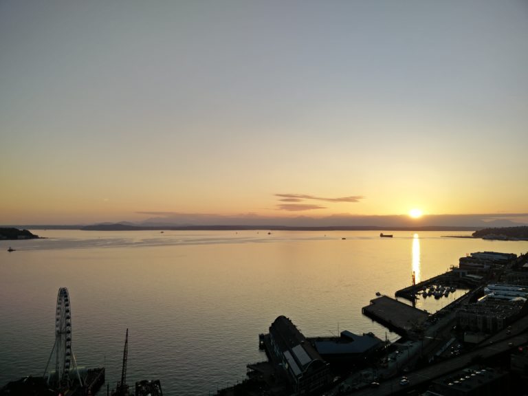 a beautiful picture I took of sunset over Puget Sound from my Downtown apartment in 2015